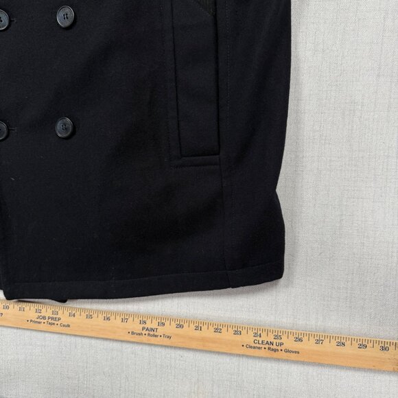 Marc New York Double Breasted Peacoat Black Wool Blend Zip Insert Lined - Picture 10 of 14